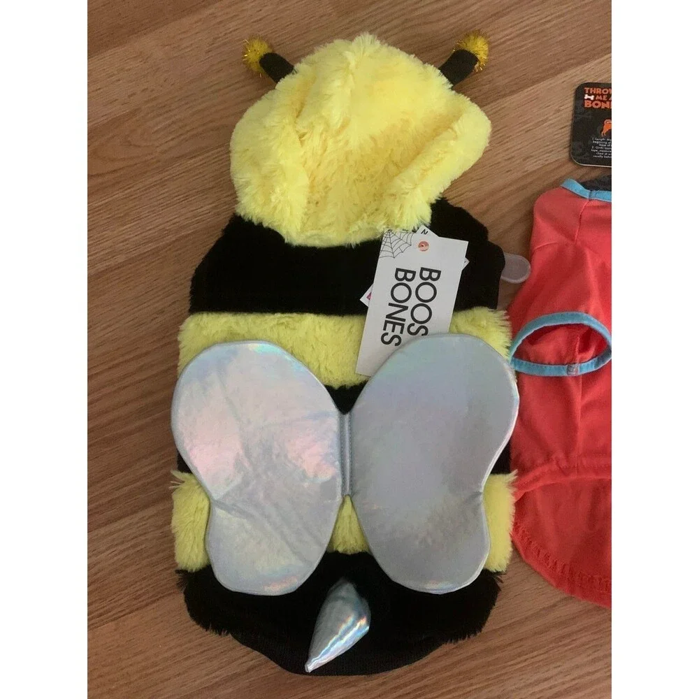 Lot x2 PET  Halloween Costume Bee Dia Muertos